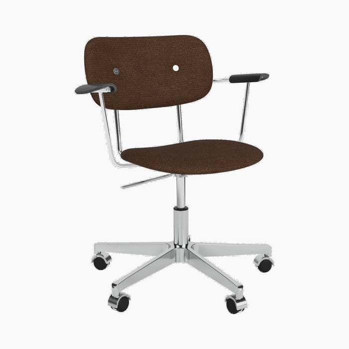 Co Task Chair, Fully Upholstered w/armrest, Aluminium base - Audo Bouclé 07