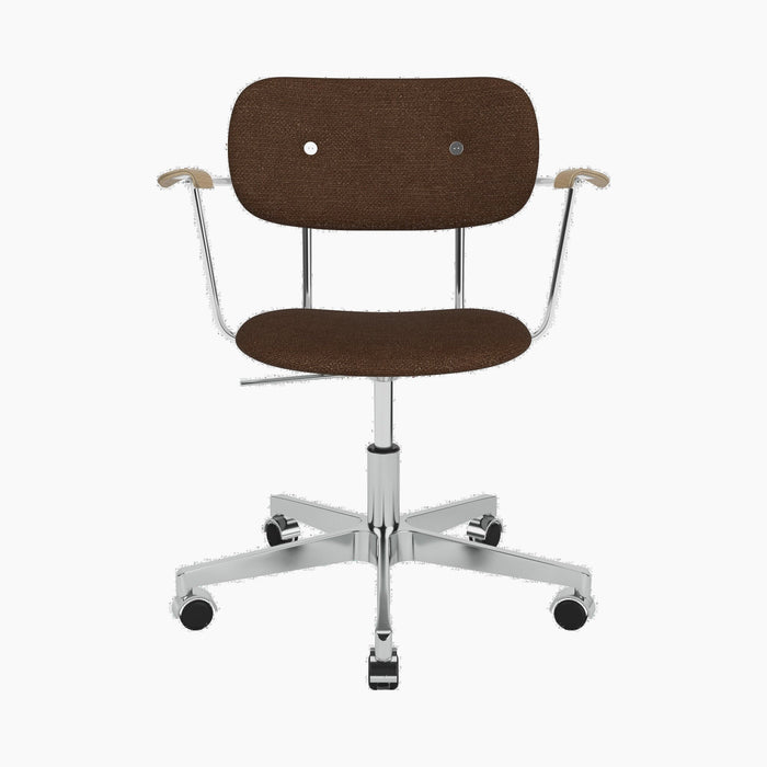 Co Task Chair, Fully Upholstered w/armrest, Aluminium base - Audo Bouclé 07