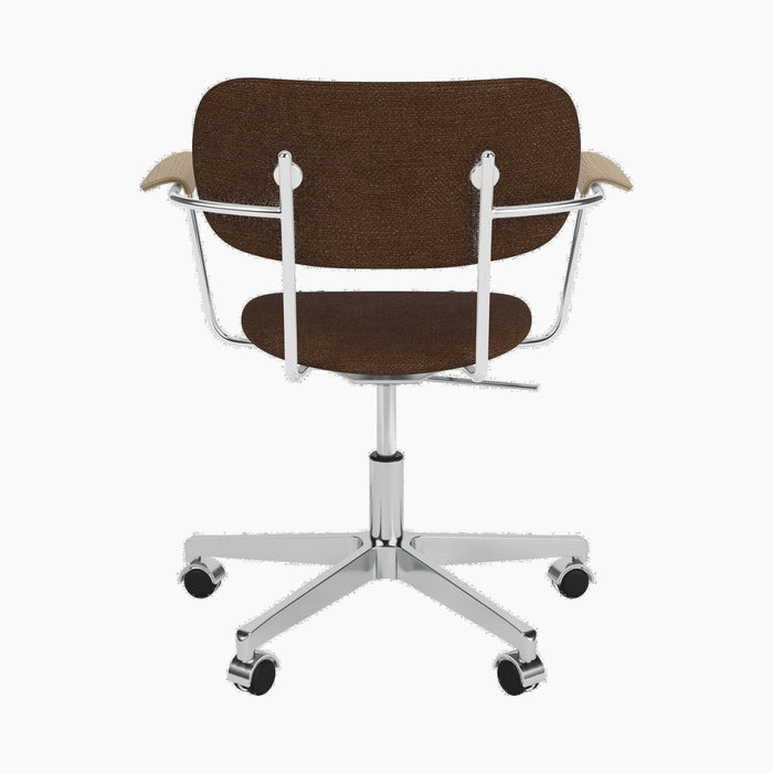 Co Task Chair, Fully Upholstered w/armrest, Aluminium base - Audo Bouclé 07