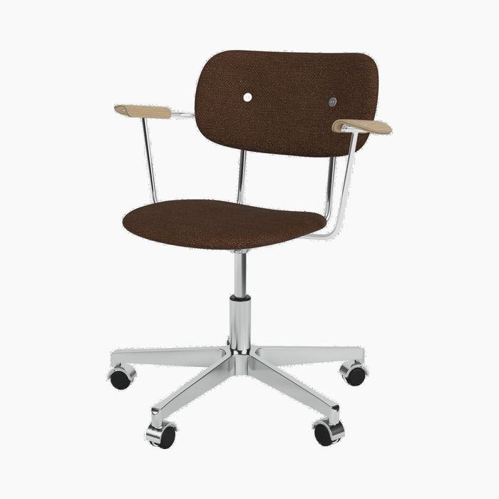 Co Task Chair, Fully Upholstered w/armrest, Aluminium base - Audo Bouclé 07