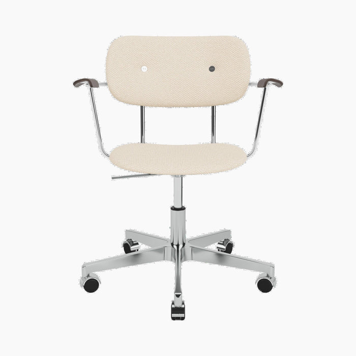Co Task Chair, Fully Upholstered w/armrest, Aluminium base - Logan Jasmine