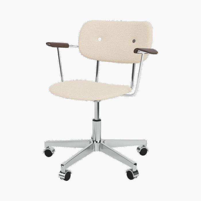 Co Task Chair, Fully Upholstered w/armrest, Aluminium base - Logan Jasmine