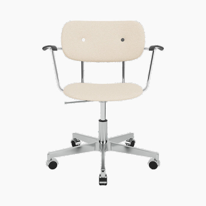 Co Task Chair, Fully Upholstered w/armrest, Aluminium base - Logan Jasmine
