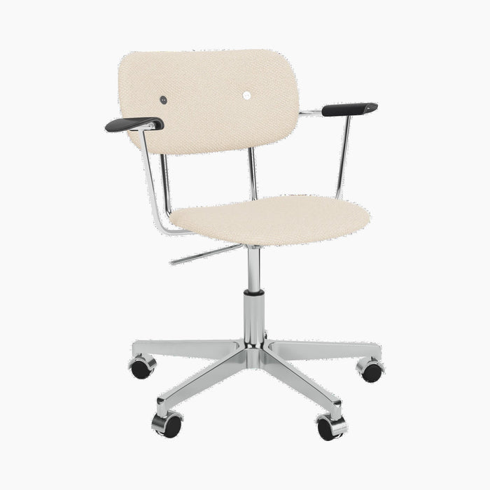 Co Task Chair, Fully Upholstered w/armrest, Aluminium base - Logan Jasmine