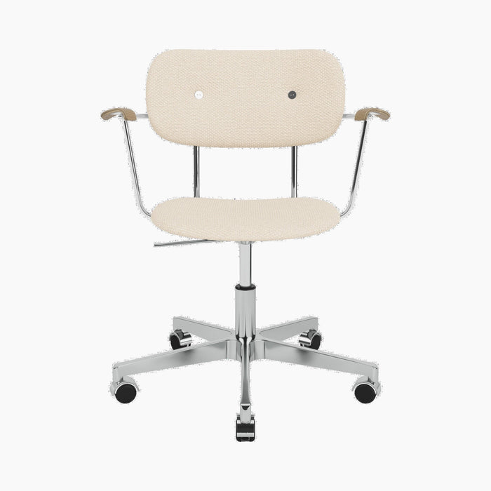 Co Task Chair, Fully Upholstered w/armrest, Aluminium base - Logan Jasmine