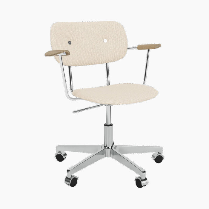 Co Task Chair, Fully Upholstered w/armrest, Aluminium base - Logan Jasmine