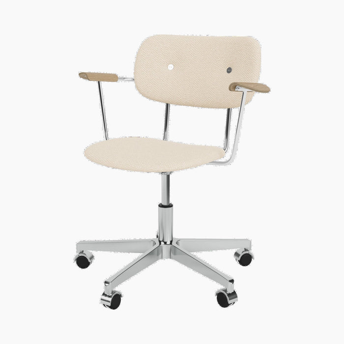Co Task Chair, Fully Upholstered w/armrest, Aluminium base - Logan Jasmine