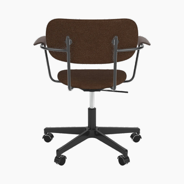 Co Task Chair, Fully Upholstered, w/armrest, Black base - Audo Bouclé 07
