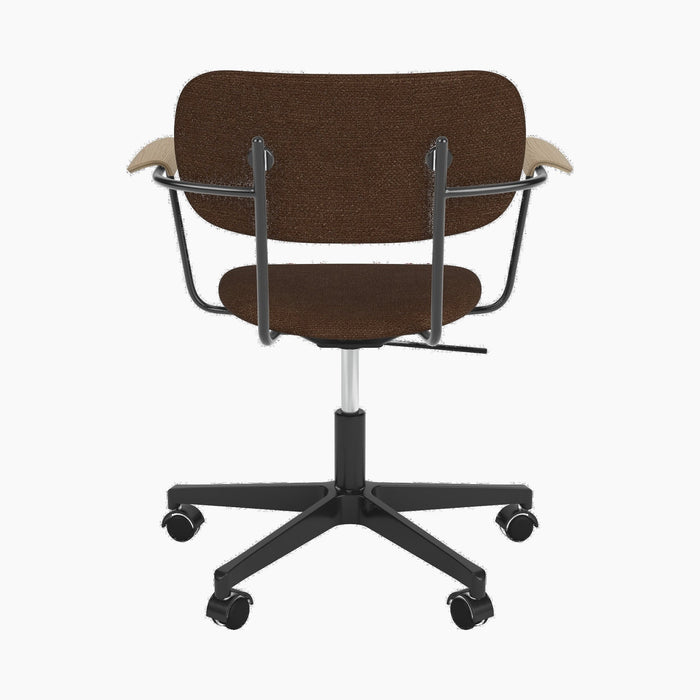 Co Task Chair, Fully Upholstered, w/armrest, Black base - Audo Bouclé 07