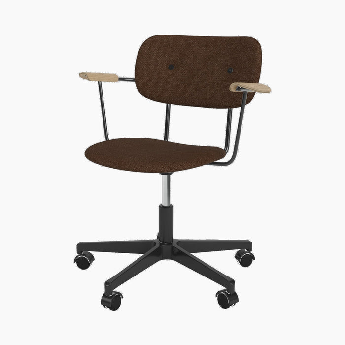 Co Task Chair, Fully Upholstered, w/armrest, Black base - Audo Bouclé 07