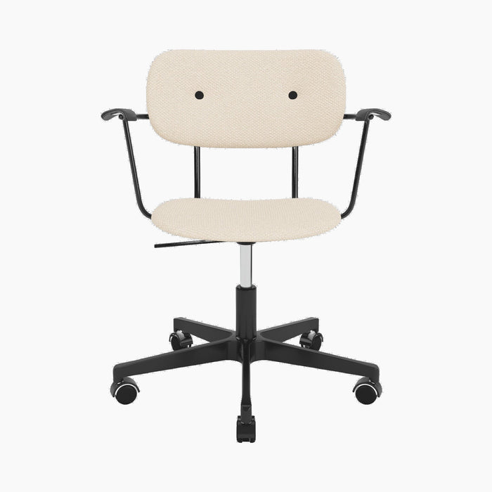 Co Task Chair, Fully Upholstered, w/armrest, Black base - Logan Jasmine
