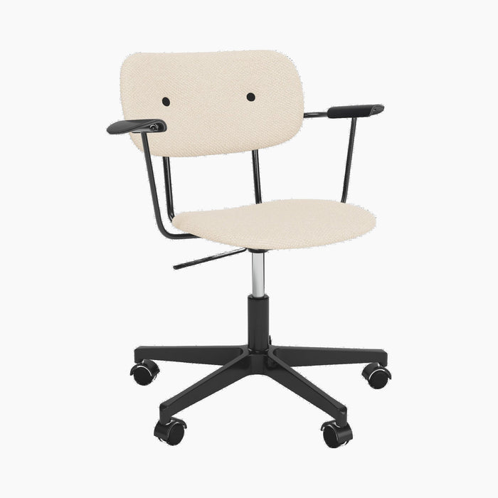 Co Task Chair, Fully Upholstered, w/armrest, Black base - Logan Jasmine