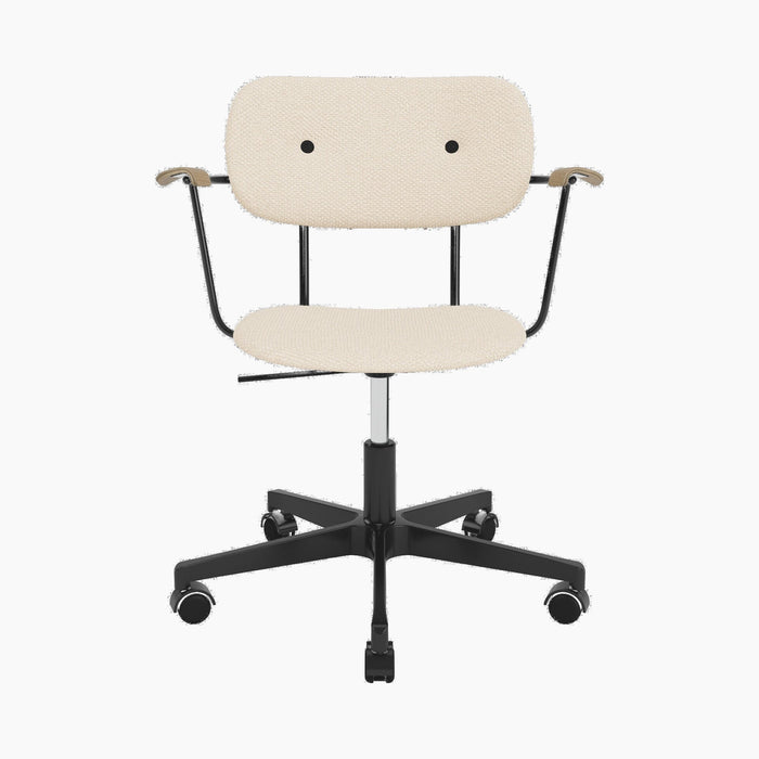 Co Task Chair, Fully Upholstered, w/armrest, Black base - Logan Jasmine