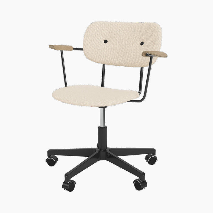 Co Task Chair, Fully Upholstered, w/armrest, Black base - Logan Jasmine