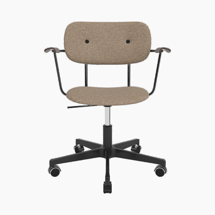 Co Task Chair, Fully Upholstered, w/armrest, Black base - Logan Flint