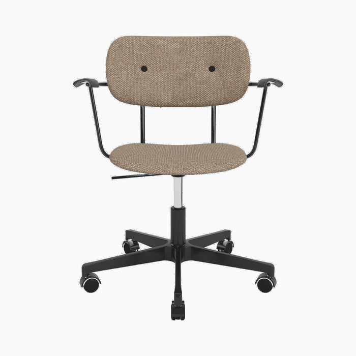 Co Task Chair, Fully Upholstered, w/armrest, Black base - Logan Flint