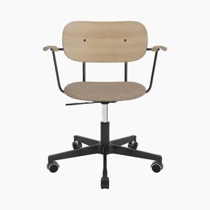 Co Task Chair, Fully Upholstered, w/armrest, Black base - Logan Flint