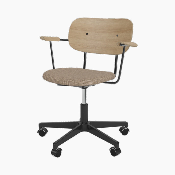 Co Task Chair, Fully Upholstered, w/armrest, Black base - Logan Flint
