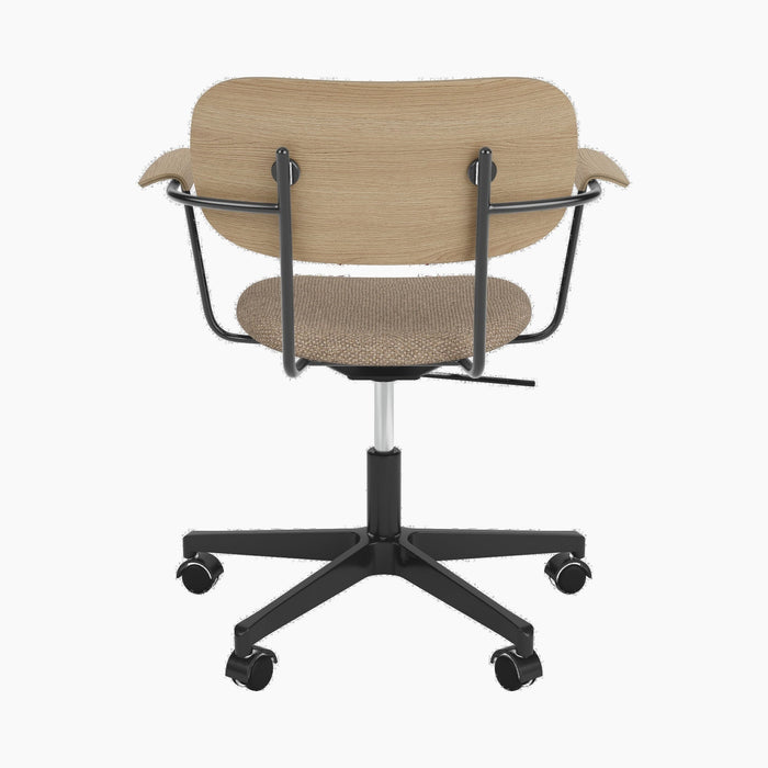Co Task Chair, Fully Upholstered, w/armrest, Black base - Logan Flint
