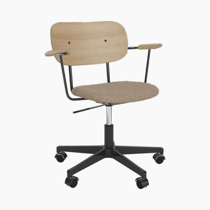 Co Task Chair, Fully Upholstered, w/armrest, Black base - Logan Flint