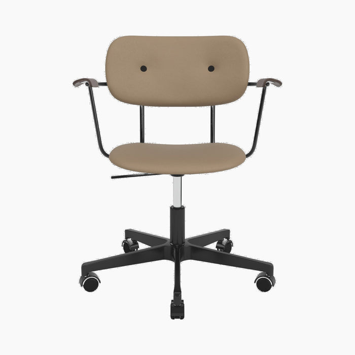 Co Task Chair, Fully Upholstered, w/armrest, Black base - Sierra 1611