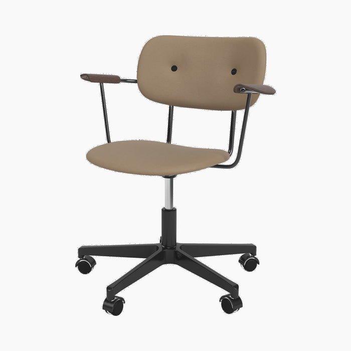 Co Task Chair, Fully Upholstered, w/armrest, Black base - Sierra 1611