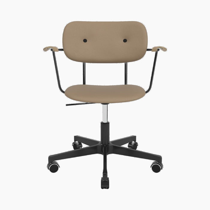 Co Task Chair, Fully Upholstered, w/armrest, Black base - Sierra 1611