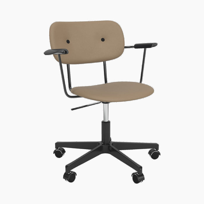 Co Task Chair, Fully Upholstered, w/armrest, Black base - Sierra 1611