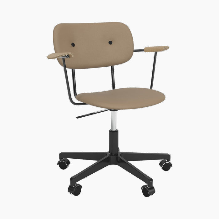 Co Task Chair, Fully Upholstered, w/armrest, Black base - Sierra 1611