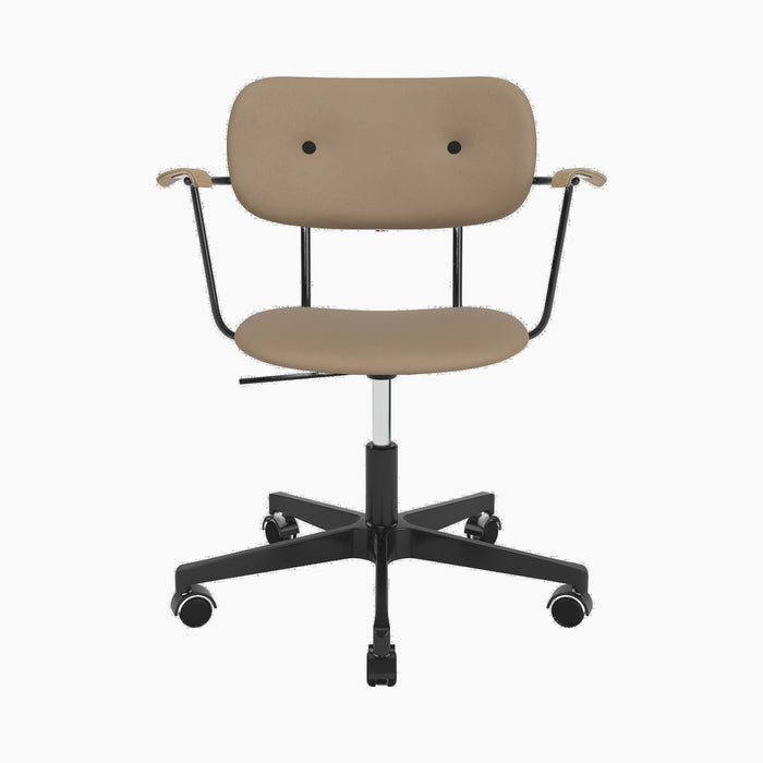 Co Task Chair, Fully Upholstered, w/armrest, Black base - Sierra 1611