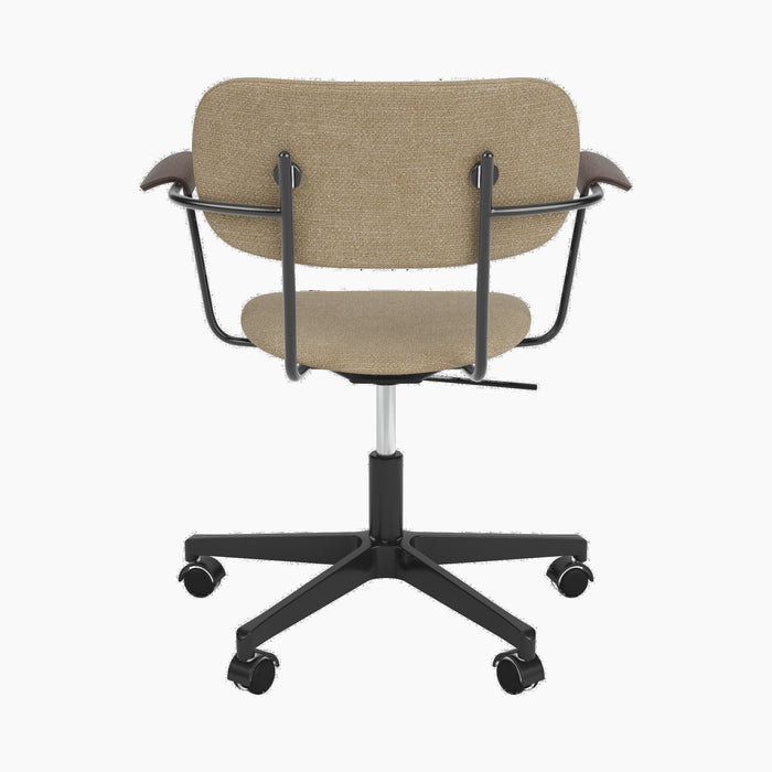 Co Task Chair, Fully Upholstered, w/armrest, Black base - Audo Bouclé 02