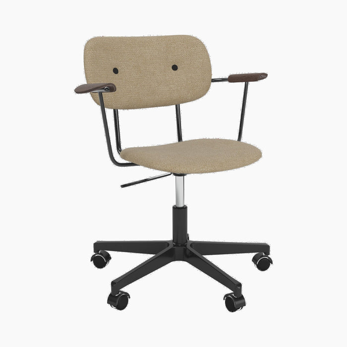 Co Task Chair, Fully Upholstered, w/armrest, Black base - Audo Bouclé 02