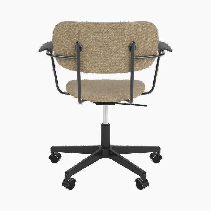 Co Task Chair, Fully Upholstered, w/armrest, Black base - Audo Bouclé 02