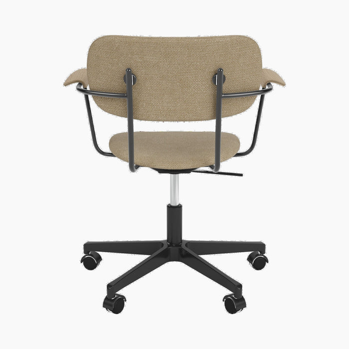 Co Task Chair, Fully Upholstered, w/armrest, Black base - Audo Bouclé 02