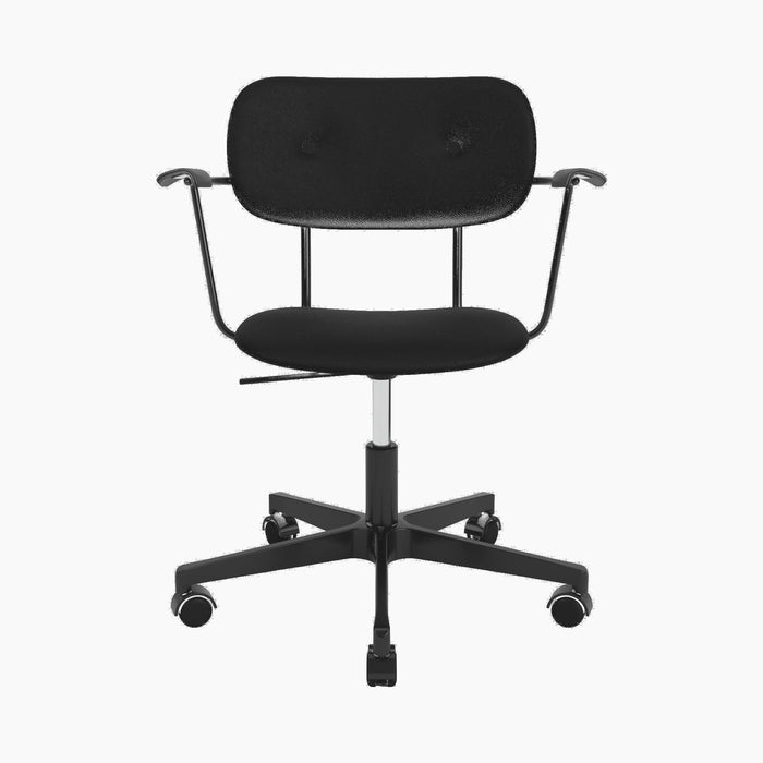 Co Task Chair, Fully Upholstered, w/armrest, Black base - Sierra 1001