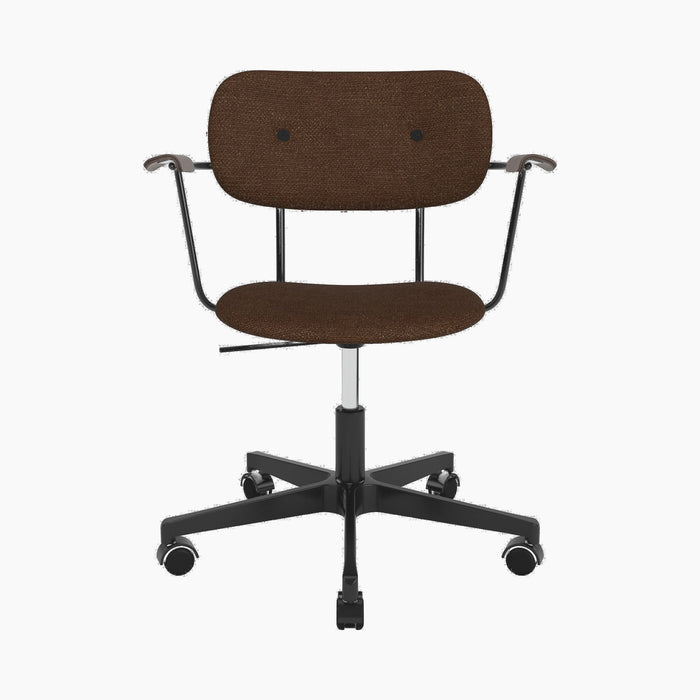 Co Task Chair, Fully Upholstered, w/armrest, Black base - Audo Bouclé 07