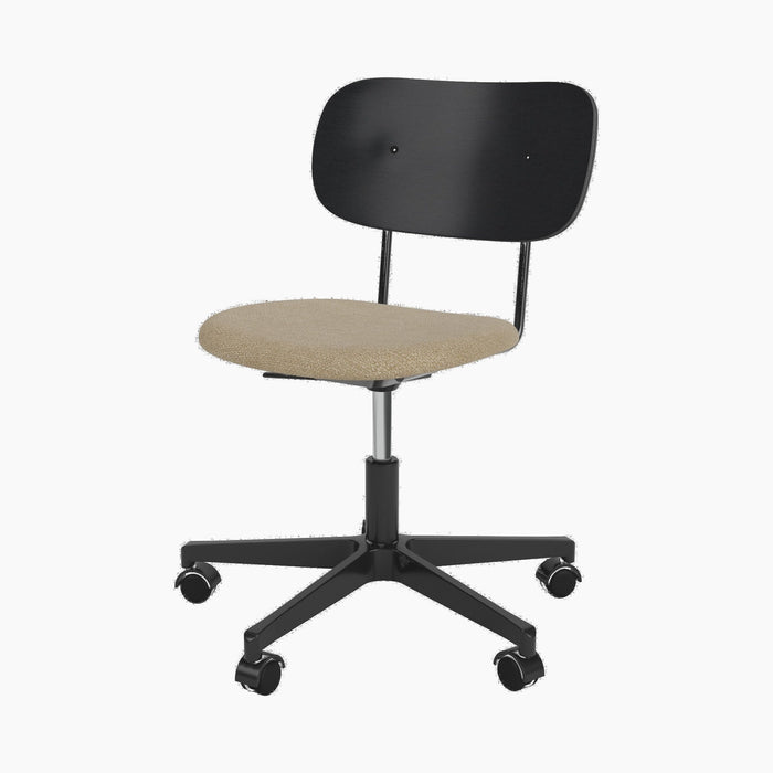 Co Task Chair, Seat Upholstered, Black base - Audo Bouclé 02