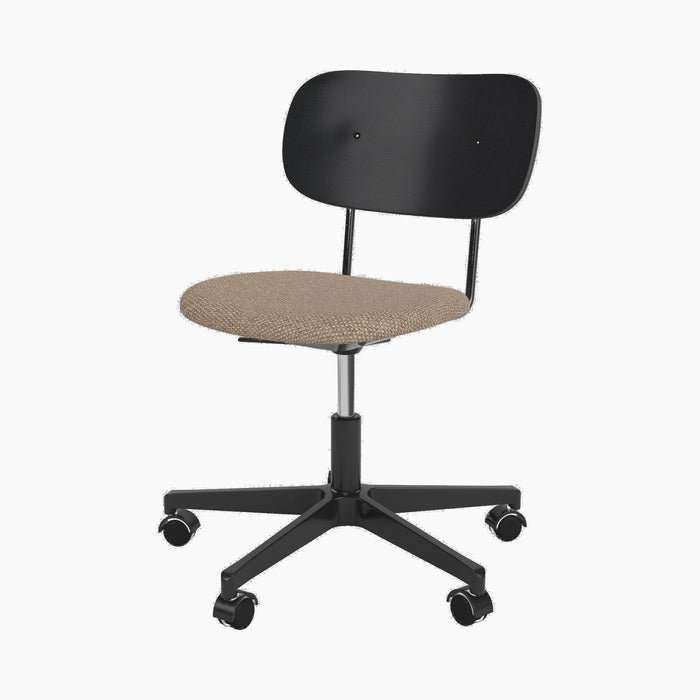 Co Task Chair, Seat Upholstered, Black base - Logan Flint