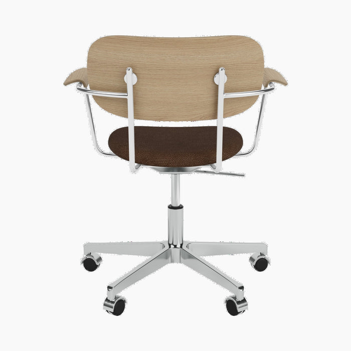 Co Task Chair, Seat Upholstered w/armrest, Aluminium base - Audo Bouclé 07