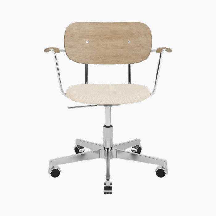 Co Task Chair, Seat Upholstered w/armrest, Aluminium base - Logan Jasmine