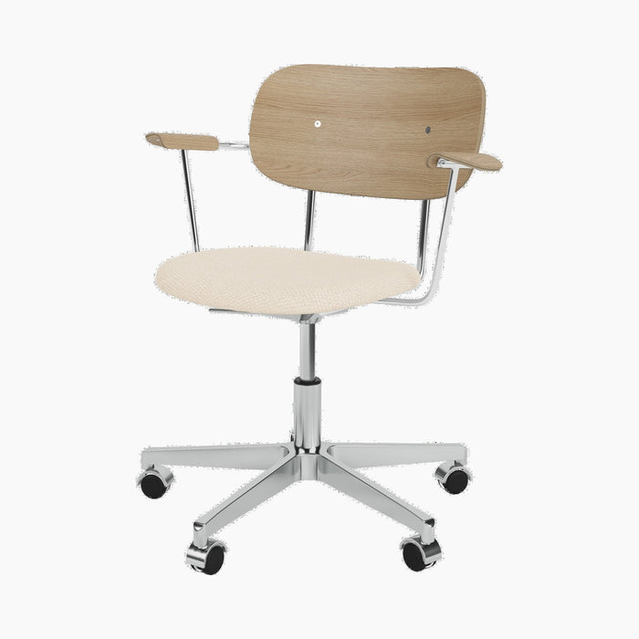 Co Task Chair, Seat Upholstered w/armrest, Aluminium base - Logan Jasmine