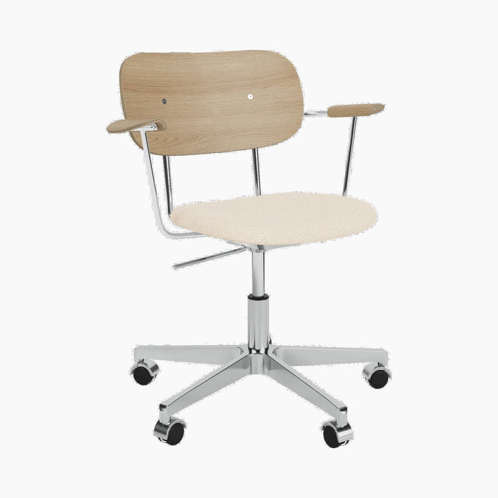 Co Task Chair, Seat Upholstered w/armrest, Aluminium base - Logan Jasmine