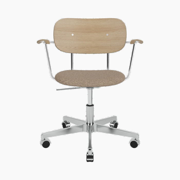 Co Task Chair, Seat Upholstered w/armrest, Aluminium base - Logan Flint
