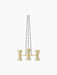 A front-on view of the Collector Chandelier, 3. The fixture has three cream, perforated shades on a horizontal brass bar.