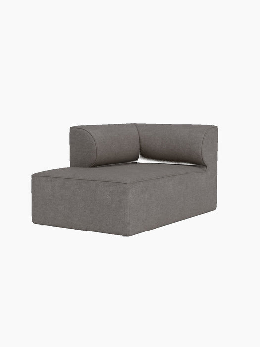 A three-quarter view of the Eave Modular Sofa Chaise Longue module in Audo Bouclé 16 fabric against a solid black background.