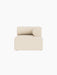 Front view of the Eave Modular Sofa Chaise Longue in cream Logan Jasmine fabric, featuring a low back and rounded armrest.