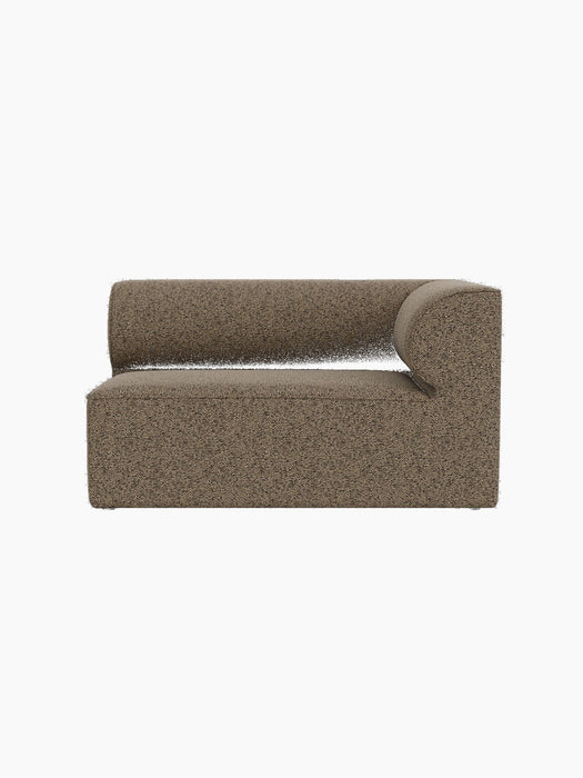 Eave Modular Sofa, 86, Corner 129. A top-down view of the right-hand corner piece upholstered in a textured brown fabric.