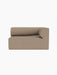A top-down view of the Eave Modular Sofa, 86, Corner 129, in textured Logan Flint upholstery against a black background.