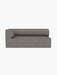 A front view of the Eave Modular Sofa, 86, Corner 172 in textured grey Audo Bouclé 16 fabric, isolated on a black background.