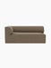 Front view of the Eave Modular Sofa, 86, Corner 172 module in a textured brown upholstery against a black background.